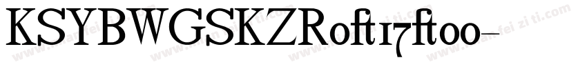 KSYBWGSKZR0 17 00字体转换